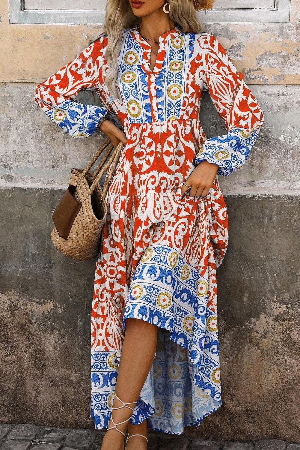 Maxi Jurk met Geometrisch Patroon - Maxi Dresses - Jurkjes.co