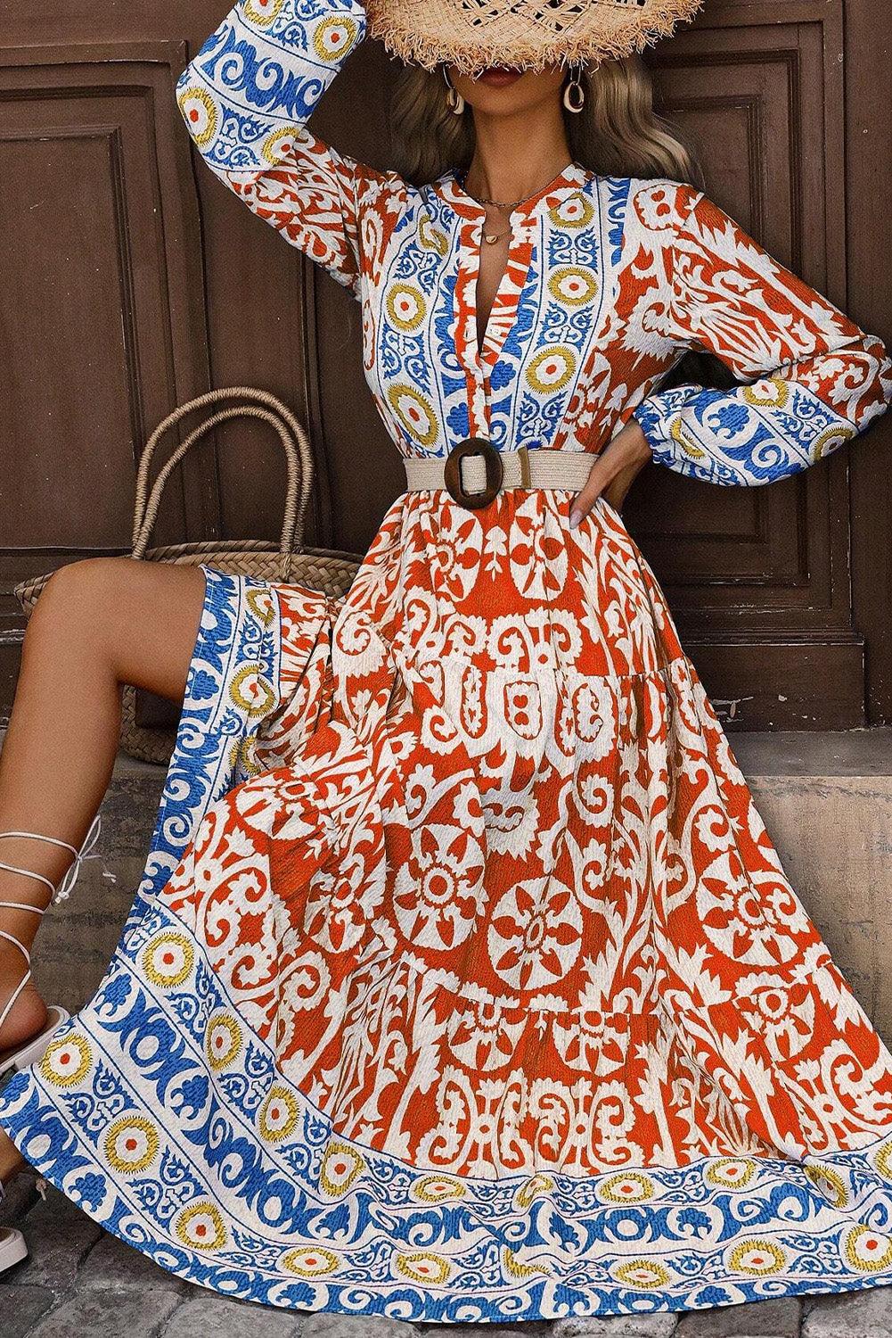 Maxi Jurk met Geometrisch Patroon - Maxi Dresses - Jurkjes.co