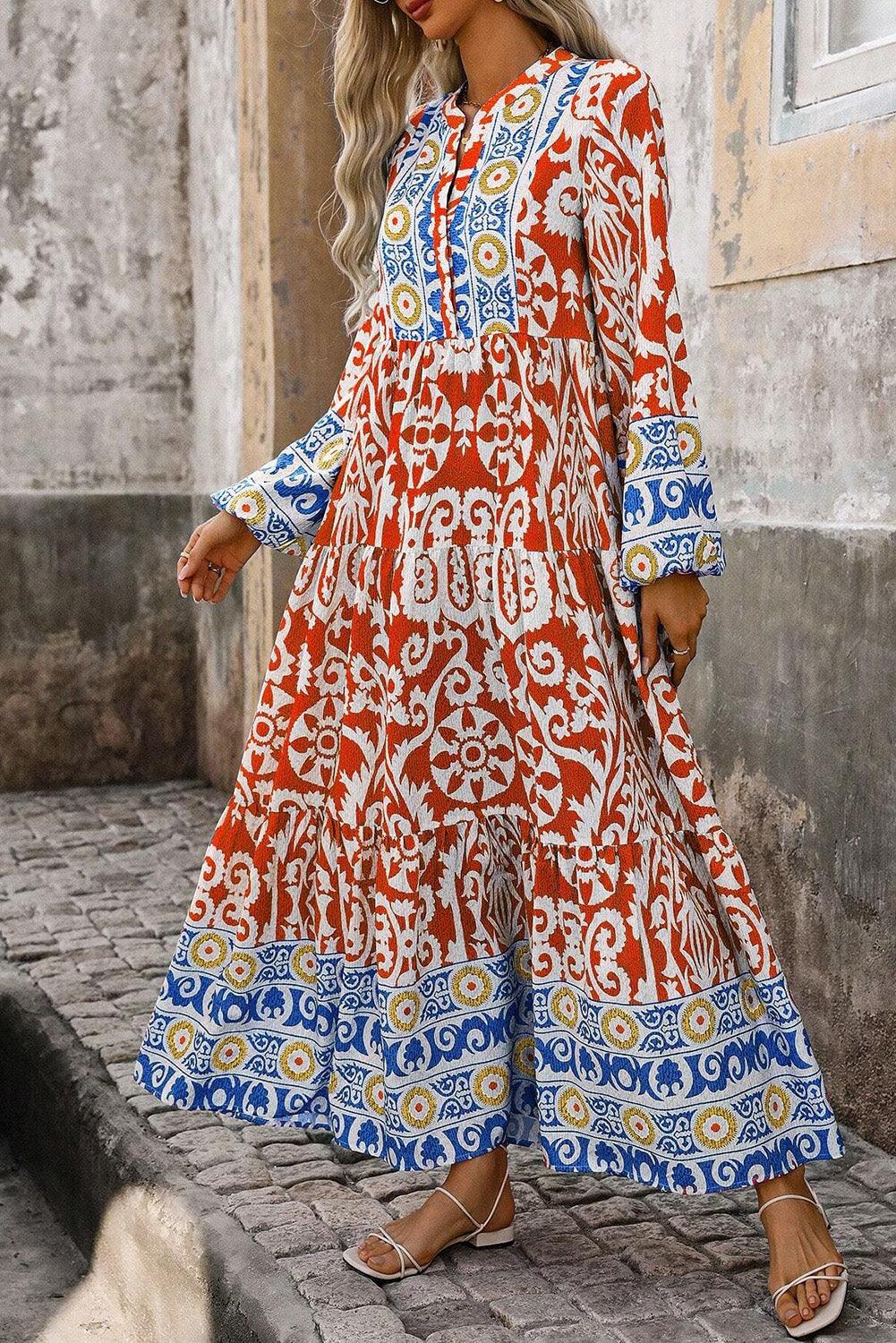Maxi Jurk met Geometrisch Patroon - Maxi Dresses - Jurkjes.co