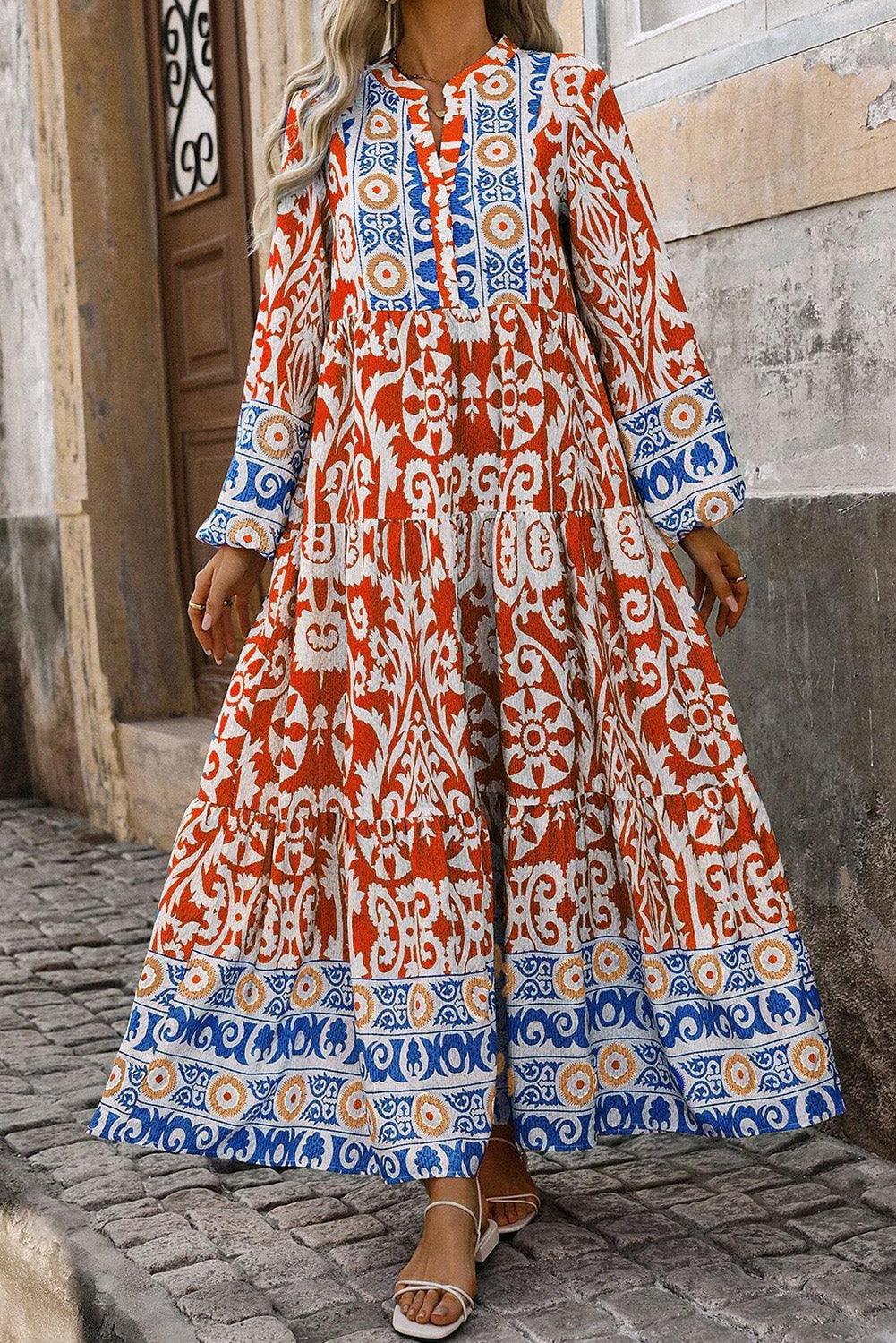 Maxi Jurk met Geometrisch Patroon - Maxi Dresses - Jurkjes.co