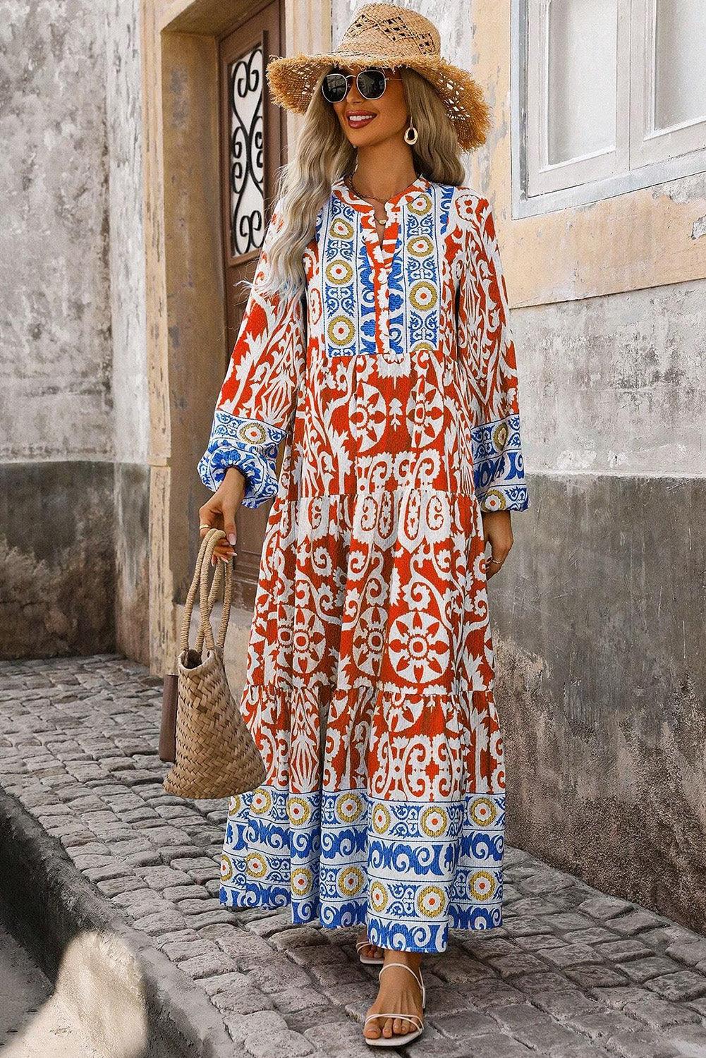 Maxi Jurk met Geometrisch Patroon - Maxi Dresses - Jurkjes.co