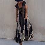 Maxi Jurk met Geometrisch Patroon - Women Summer Dress - Jurkjes.co