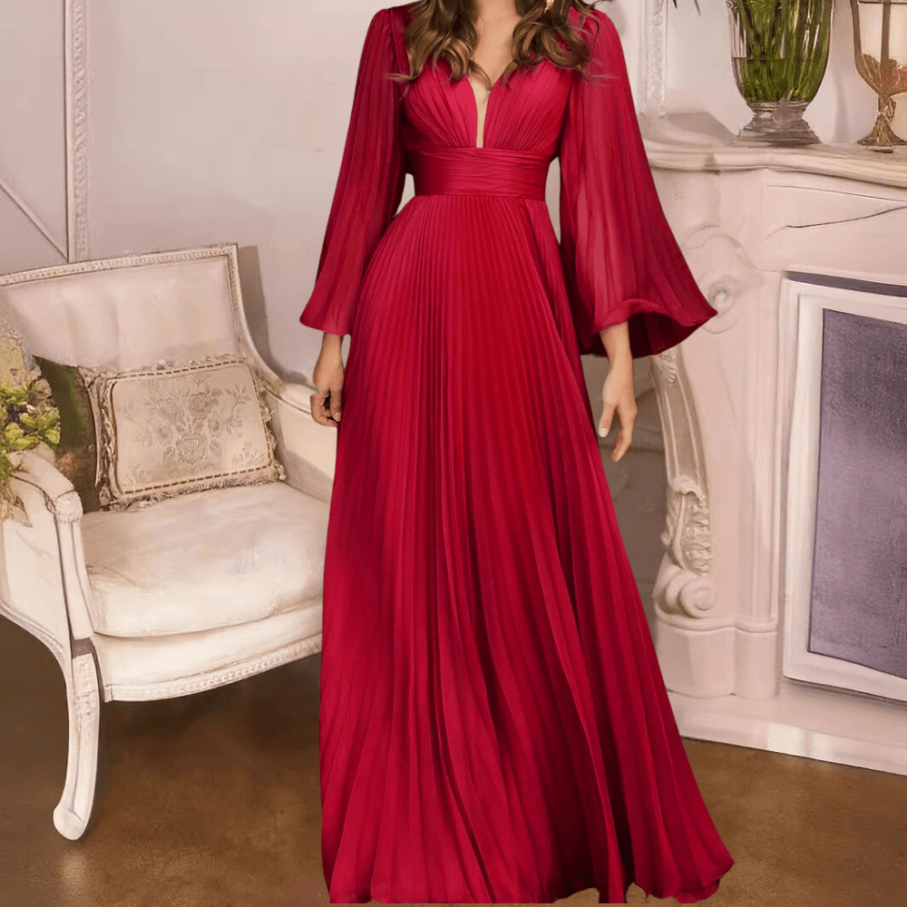 Maxi Jurk met Geplooid Silhouet - CB - Dresses - Jurkjes.co