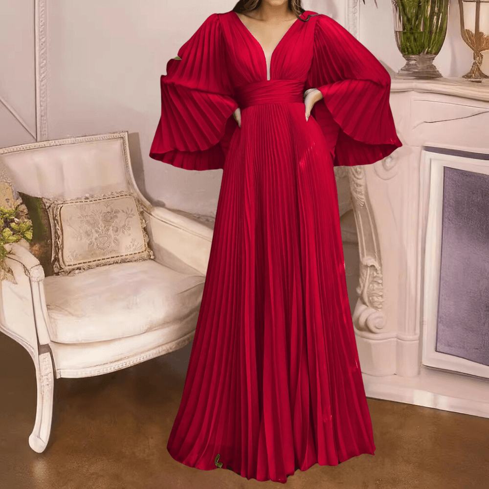 Maxi Jurk met Geplooid Silhouet - CB - Dresses - Jurkjes.co