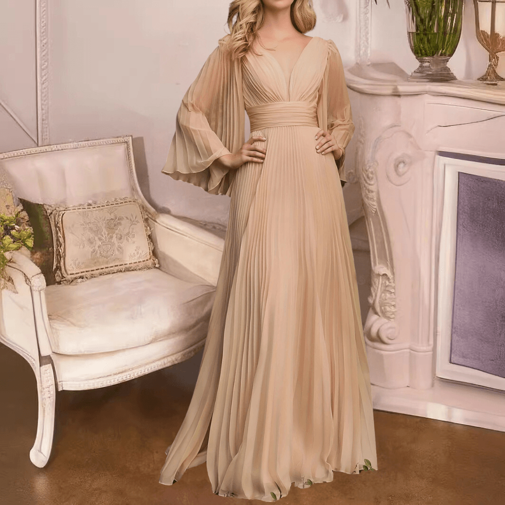 Maxi Jurk met Geplooid Silhouet - CB - Dresses - Jurkjes.co