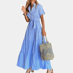 Maxi Jurk met Gestreept Patroon - Dresses - Jurkjes.co