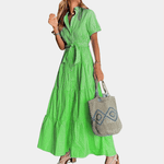 Maxi Jurk met Gestreept Patroon - Dresses - Jurkjes.co