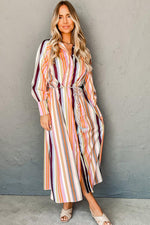 Maxi Jurk met Gestreept Patroon - Maxi Dresses - Jurkjes.co
