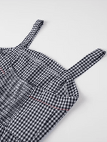 Maxi Jurk met Gingham en Bloemenborduurwerk - Group13 - Jurkjes.co