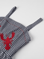 Maxi Jurk met Gingham en Bloemenborduurwerk - Group13 - Jurkjes.co