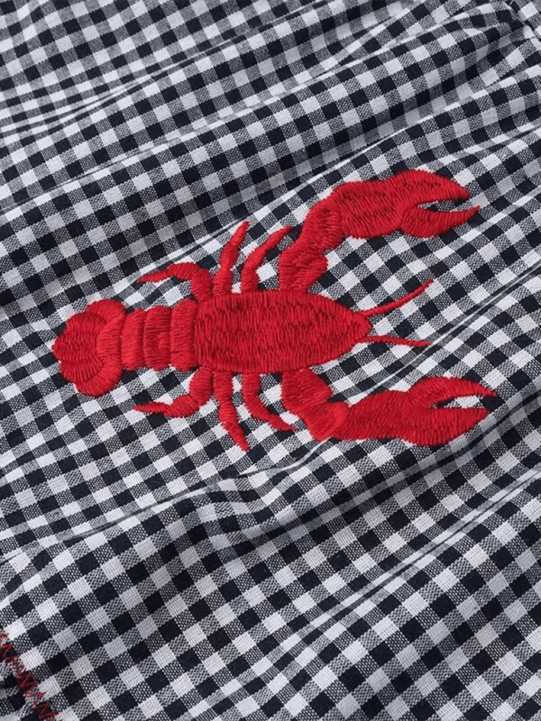 Maxi Jurk met Gingham en Bloemenborduurwerk - Group13 - Jurkjes.co