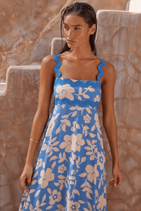 Maxi Jurk met Golfpatroon en A-lijn - Midi Dresses - Jurkjes.co