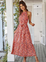Maxi Jurk met Halterhals en Bloemenprint - Maxi Dresses - Jurkjes.co