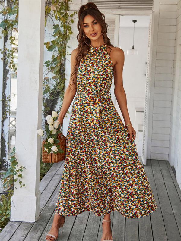 Maxi Jurk met Halterhals en Bloemenprint - Maxi Dresses - Jurkjes.co