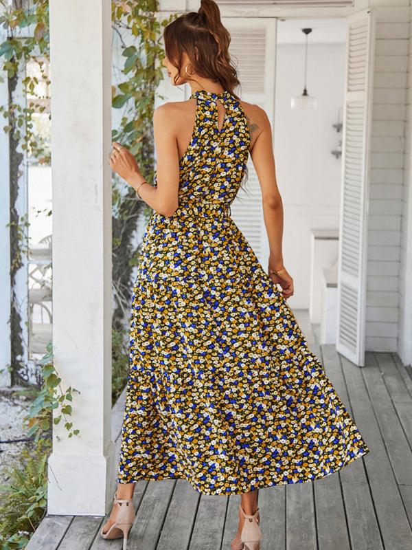 Maxi Jurk met Halterhals en Bloemenprint - Maxi Dresses - Jurkjes.co