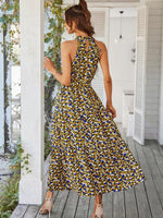 Maxi Jurk met Halterhals en Bloemenprint - Maxi Dresses - Jurkjes.co