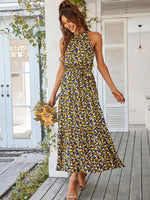 Maxi Jurk met Halterhals en Bloemenprint - Maxi Dresses - Jurkjes.co