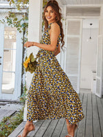 Maxi Jurk met Halterhals en Bloemenprint - Maxi Dresses - Jurkjes.co