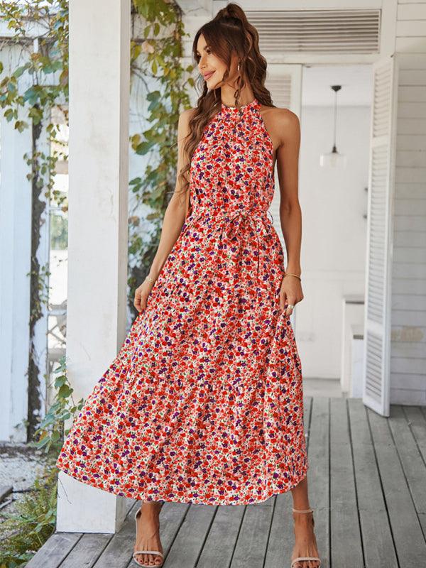 Maxi Jurk met Halterhals en Bloemenprint - Maxi Dresses - Jurkjes.co