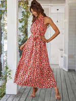 Maxi Jurk met Halterhals en Bloemenprint - Maxi Dresses - Jurkjes.co
