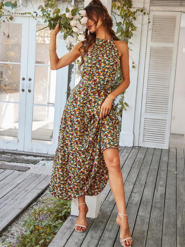 Maxi Jurk met Halterhals en Bloemenprint - Maxi Dresses - Jurkjes.co