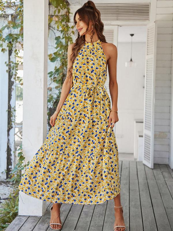 Maxi Jurk met Halterhals en Bloemenprint - Maxi Dresses - Jurkjes.co