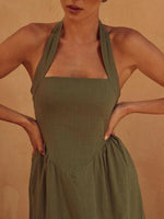 Maxi Jurk met Halterhals en Effen Kleur - Group1 - Jurkjes.co