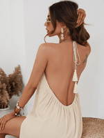 Maxi Jurk met Halterhals en Effen Kleur - Group9 - Jurkjes.co