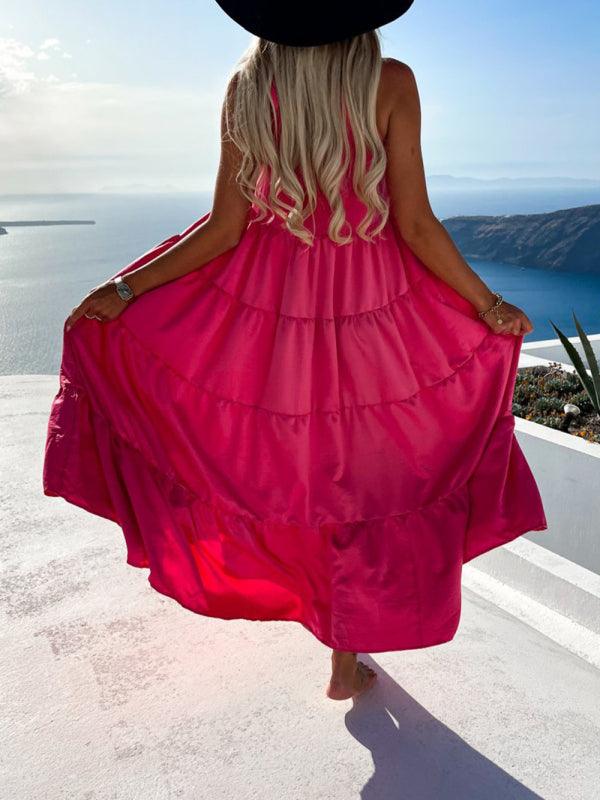 Maxi Jurk met Halterhals en Gelaagd Ontwerp - Group4 - Jurkjes.co