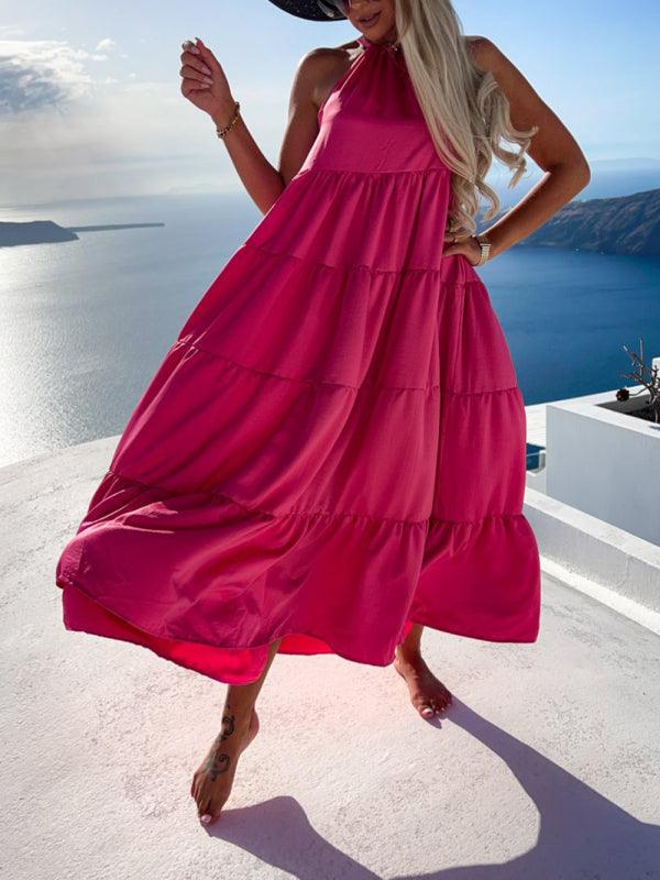 Maxi Jurk met Halterhals en Gelaagd Ontwerp - Group4 - Jurkjes.co