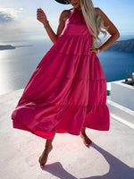 Maxi Jurk met Halterhals en Gelaagd Ontwerp - Group4 - Jurkjes.co