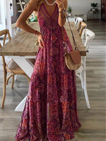Maxi Jurk met Halterhals en Paisleyprint - Maxi Dresses - Jurkjes.co