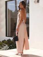 Maxi Jurk met Halterhals en Plooirok - Maxi Dresses - Jurkjes.co