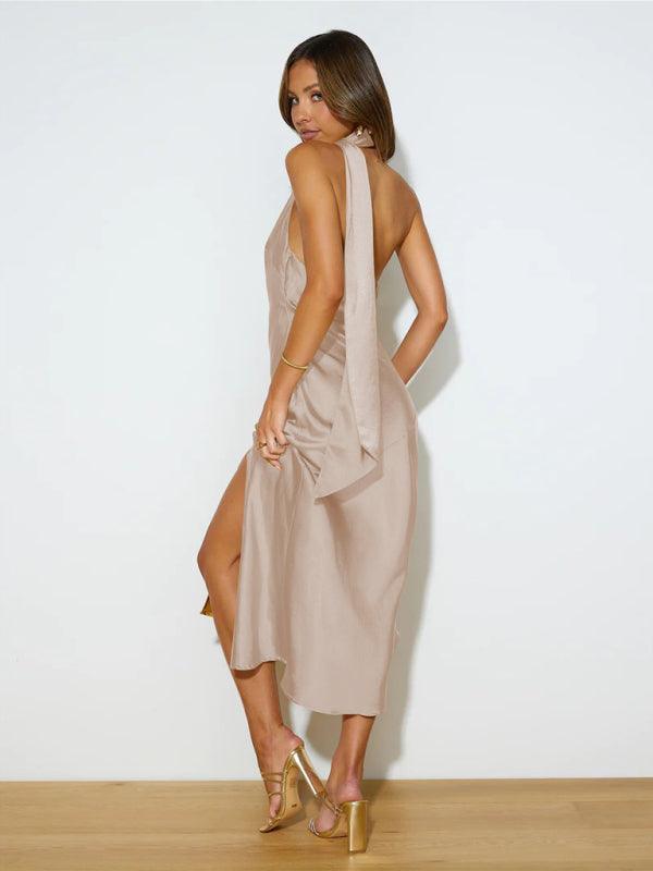 Maxi Jurk met Halterhals en Zijsplit - Maxi Dresses - Jurkjes.co
