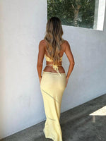 Maxi Jurk met Halterneck en Gehaakt Ontwerp - Group13 - Jurkjes.co