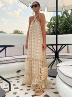 Maxi Jurk met Halternek en Bloemenprint - Maxi Dresses - Jurkjes.co