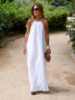 Maxi Jurk met Halternek en Effen Design - Maxi Dresses - Jurkjes.co
