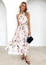 Maxi Jurk met Halternek en Effen Design - Maxi Dresses - Jurkjes.co