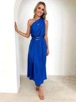 Maxi Jurk met Halternek en Effen Design - Maxi Dresses - Jurkjes.co