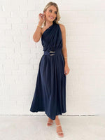 Maxi Jurk met Halternek en Effen Design - Maxi Dresses - Jurkjes.co