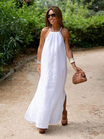 Maxi Jurk met Halternek en Effen Design - Maxi Dresses - Jurkjes.co