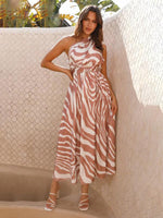 Maxi Jurk met Halternek en Effen Design - Maxi Dresses - Jurkjes.co