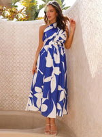 Maxi Jurk met Halternek en Effen Design - Maxi Dresses - Jurkjes.co