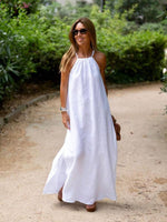 Maxi Jurk met Halternek en Effen Design - Maxi Dresses - Jurkjes.co
