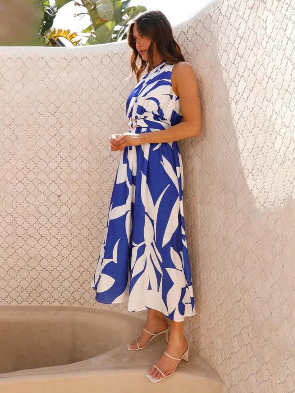 Maxi Jurk met Halternek en Effen Design - Maxi Dresses - Jurkjes.co