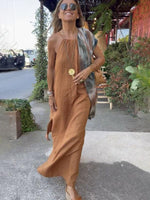 Maxi Jurk met Halternek en Effen Design - Maxi Dresses - Jurkjes.co