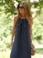 Maxi Jurk met Halternek en Effen Design - Maxi Dresses - Jurkjes.co