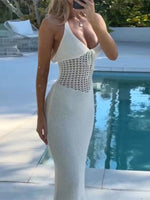 Maxi Jurk met Halternek en Gehaakt Patroon - Group14 - Jurkjes.co