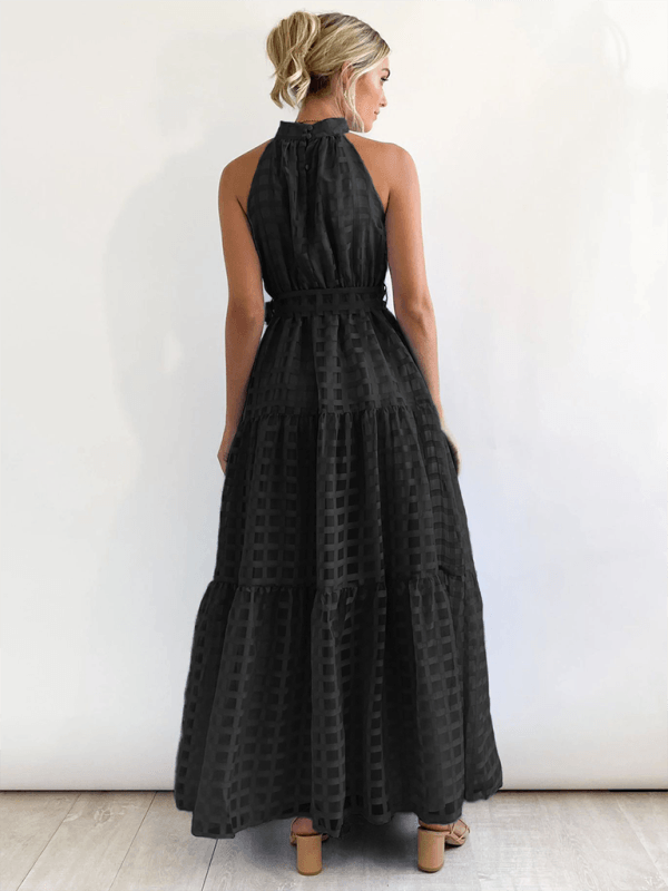 Maxi Jurk met Halternek en Geometrisch Patroon - Maxi Dresses - Jurkjes.co