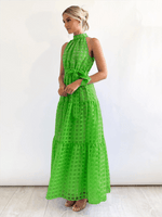 Maxi Jurk met Halternek en Geometrisch Patroon - Maxi Dresses - Jurkjes.co